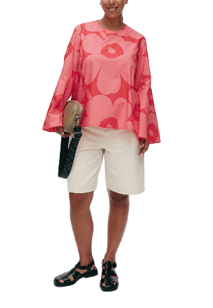 Marimekko Pelargoni Unikko Shirt Skjortor Dam Röd 38