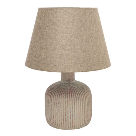 Hestia Rund Keramisk Bordslampa - Beige One Size Beige