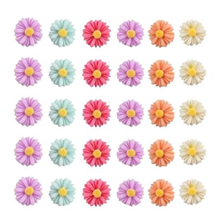 30 st Dekorativa Push Pins Hushållsblompushpins Multifunktionella Daisy-Stift Postertillbehör Assorted Color 1.5X1.5X1.5CM