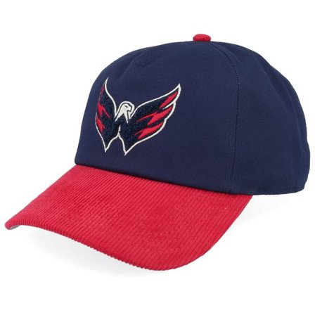 American Needle - NHL Blå unconstructed Keps - Washington Capitals Burnett Blue/Red Corduroy Dad Cap @ Hatstore