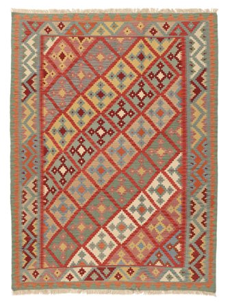 Tessuto A Mano Kilim Ghashghai Tappeto 205X285 Persiano Rosso Scuro/Arancione