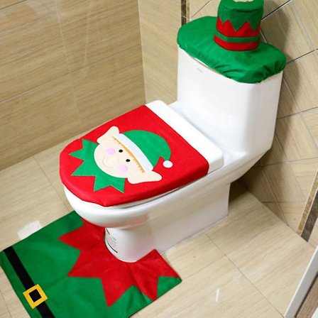 3-pack Jultomte Toalettlock Set Badrum