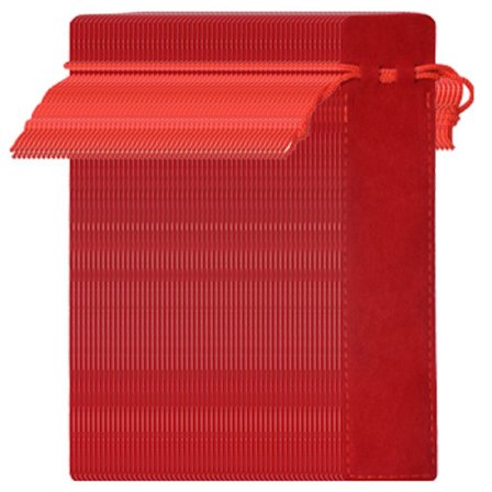 Paket med 50 sammetspennväska, dragsko pennväskor, sammetsfodral, röd