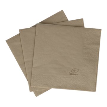 Serviett Brun Eco 3-lags 33x33