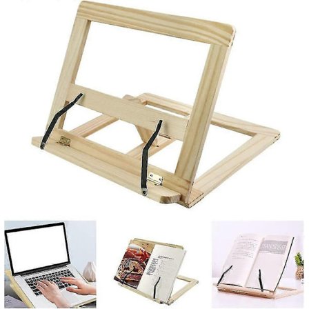 Säädettävä bambuinen keittokirjateline - Teline resepteille, lukutuki