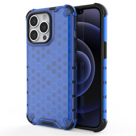 Honeycomb Case panser cover med TPU Bumper til iPhone 13 Pro blå