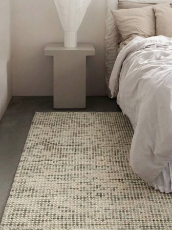 Wool Rug Big Drop Grey/Beige Oeko-Tex