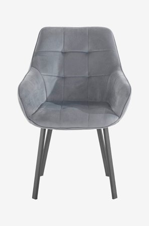 Loft24 - Spisebordsstol med armlæn POPPY, 2-pak - Grå - Stole med armlæn - Fra Homeroom