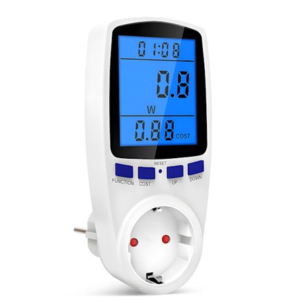 Stikkontakt Digital Wattmeter Strømforbruk Watt Energimåler Kwh Ac 230v Elektrisitet Med Bakgrunnsbelysning