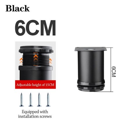 Huonekalut Pyörät Jalkojen jalat MUSTA 6cm