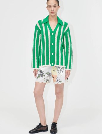 STINE GOYA 2380 Crochet Texture Knit, Knit Col - Green - XL