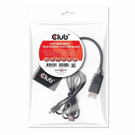 Club 3D SenseVision Multi Stream Transport (MST) Hub CSV-6200H - video/lyd-splitter - 2 porter