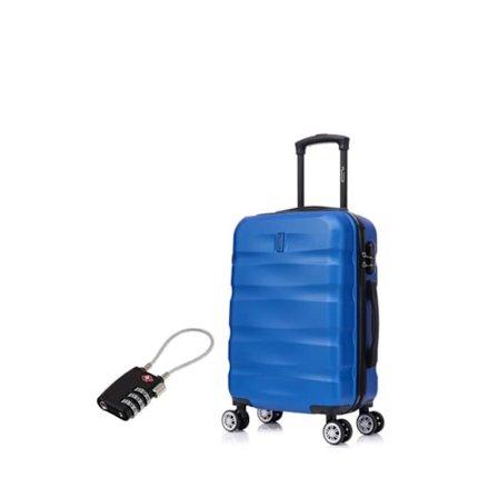 Matkalaukku 55x35x25cm | Laukku CELIMS AeroWave | ABS | Lukko | 4 Kääntyvää Pyörää | Sininen