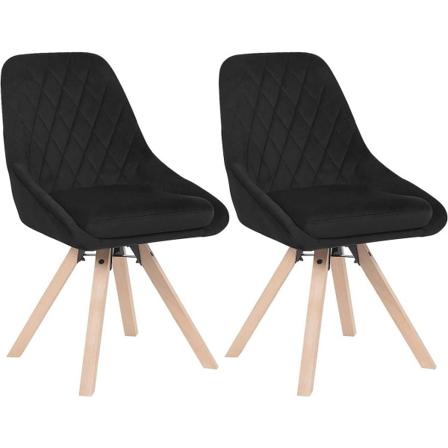 Rootz sæt med 2 spisestuestole - Drejestole - Fløjlssæder - Ergonomisk design - Holdbar - 360° drejefunktion - 84cm x 40cm x 41cm
