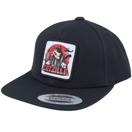 Kiddo Cap - Svart snapback Keps - Kids Catzilla Patch Black Snapback @ Hatstore