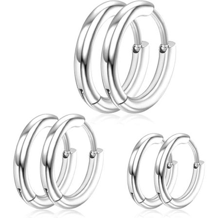 316L Medicinskt Rostfritt Stål Små Örhängen 8mm 10mm 12mm Hypoallergena Tunna Örhängen för Flickor