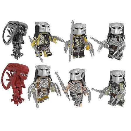 8pc Predator Alien Assembled Building Block Minifigures Educational Children's Toy