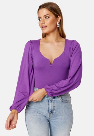 BUBBLEROOM Rudina puff sleeve top Purple Klær