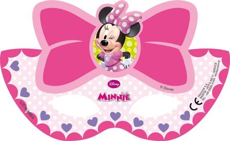 Minnie Mus Papirmaske med motiv, 6stk