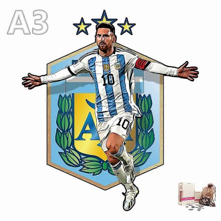 Puinen jalkapalloilija palapeli Eläinpalapeli Puukäsityölelut lapsille Salaperäiset söpöt eläimet Puinen palapeli aikuisille (h)