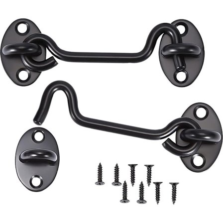 ING Vindhakar med skruvhål - Inre och yttre dörrstopp - 2-delade 6-tums luckkrokar