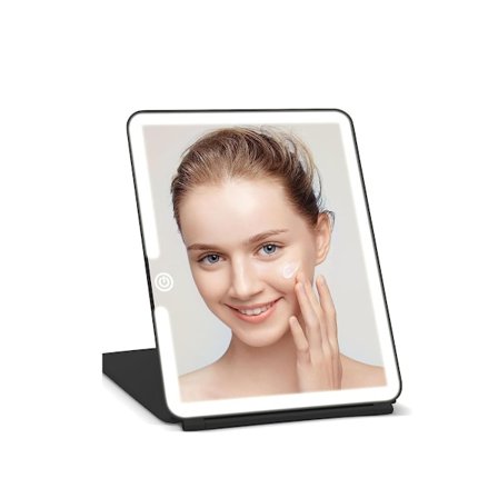 LED Makeup Spejl - Bordpladespejl med Lys, Bærbar og Sammenklappelig