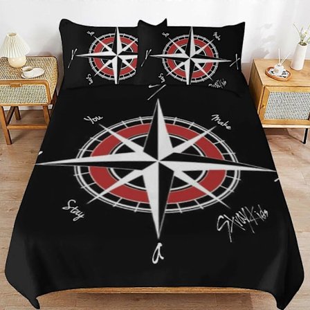 c452 Stray Kids Sängkläder Set Påslakanset Bekvämt och Lättviktigt Tecknat Sängkläder 3 Delars Sängset Enkel (1 Påslakan och 2 Örngott) h-FA-