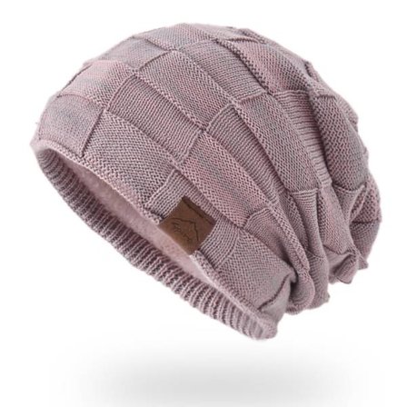 Höst och vinter fleece stickad mössa, trendig varm tröja h