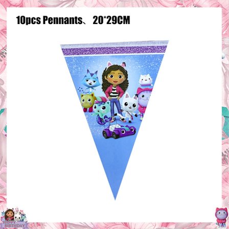 Gabby Dollhouse Birthday Party Supplies: Rosa Gabby Cat-koppar, tallrikar, servetter, ballonger, bakgrund