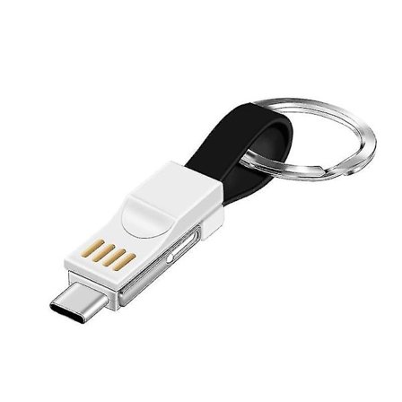 3 i 1 Mini Nøkkelring Lader Usb Kabel Micro Usb Type C Lyn Kabel