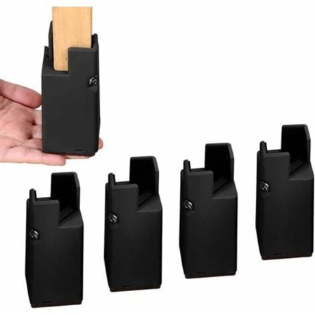 Musta - Säädettävä sänky- ja huonekalunostin ruuvikiinnikkeillä, 4 tuuman raskaan kaluston sohvapöydän ja tuolinostin, sopii 0,8 tuuman - 1,6 tuuman 