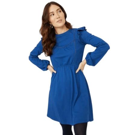 Mantaray Dam/dam Jersey Spetsdetalj Miniklänning 10 Uk Navy