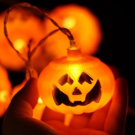 1 Paket Dekorativa Lampor 20 Led Halloween Jack-o-lanterns