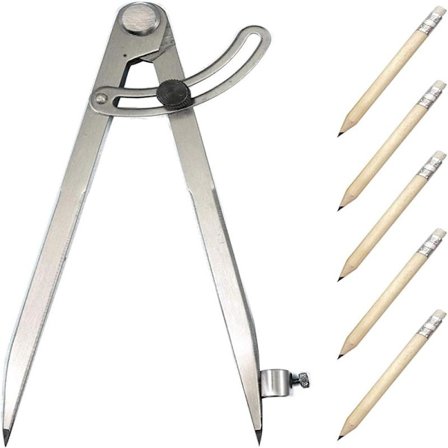 Professionelle stål målekalibre kulspidskompas med 5