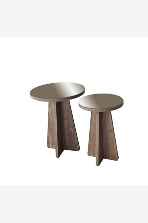 Hanah Home - Sidobordsuppsättning Luna - Brun - Småbord - Från Homeroom