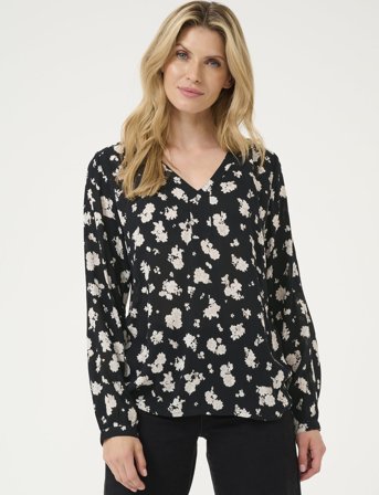 Kaffe Kaamber Blouse Ls Printed - Black - 42