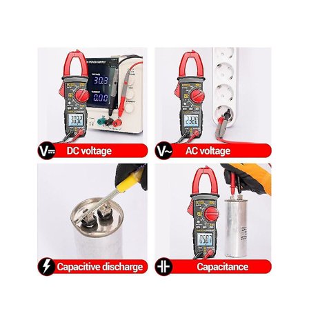 Pn200 Digitalt Tangamperemeter DC/AC 600A Strøm 4000 Teller Multimeter Amperemeter Tester Bil Hz Kapasitet