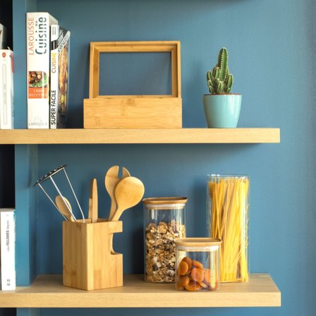 Pebbly Glasburk med bambulock 3 st | Inredning > Förvaring > Förvaringslåda | Bagaren och Kocken