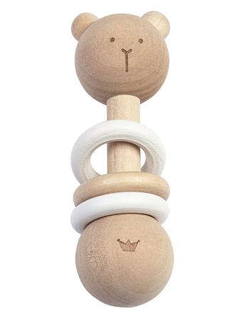 Bambam - Miljøvenlig Trætangle - Bjørn Toys Baby Toys Rattles Beige Bambam