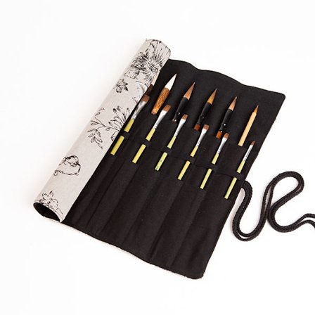 20 Hullers Lærreds Rulleetui Penalhus Rullende Penalhus Farvet Pen Kuvert til Dreng Pige Barn Teenager Voksen Studerende Maler 25