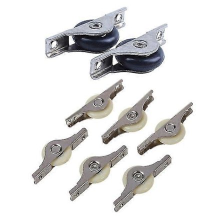 6 stk hvite dører vinduer enkelt nylon glidende rulle hjul 62mm lengde & 2 stk nylon enkelt aksel glidende dør rulle vindu