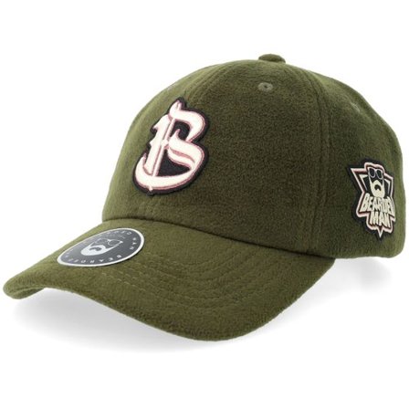 Bearded Man - Grön unconstructed Keps - Mascot Logo Wool Olive Dad Cap @ Hatstore