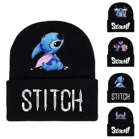 Unisex Lilo Stitch Tegneseriefigur Trykt Strikket Hue Vinter Varm Hue Gave