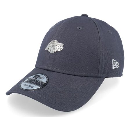 New Era - NBA Grå adjustable Keps - Los Angeles Lakers Metallic Pin 9FORTY Grey Adjustable @ Hatstore