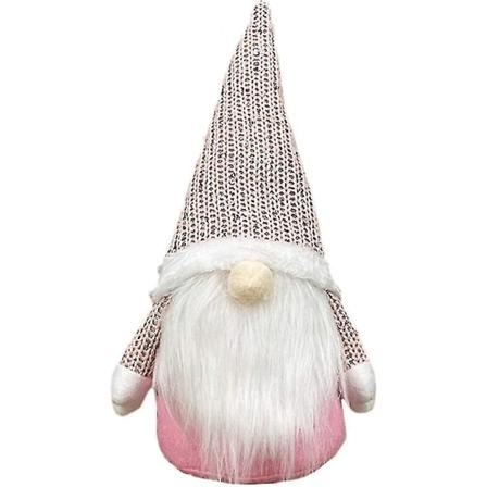 Joulukoristeet - Kudotut Joulupukki-Plush-Koristeet Joulukuusen Koristeeksi, Sukka Lahjaksi, Vaaleanpunainen 1 kpl