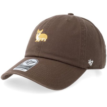 47 Brand - Brun unconstructed Keps - Icons Dog Base Runner Clean Up Brown Dad Cap @ Hatstore
