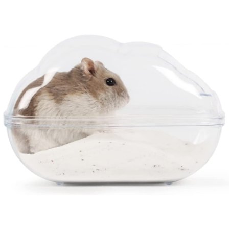 Hamster Sandbad (L), Transparent Hamster Sandbad med Spade, Bur Tilbehør til Marsvin, Gerbil, Dverghamster