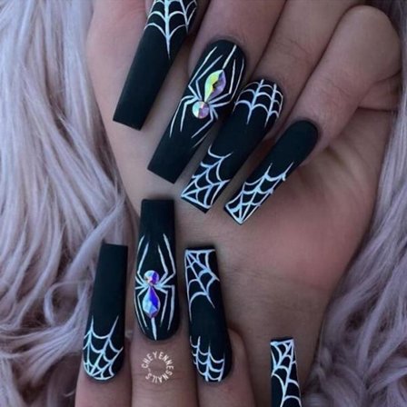 24 stk Halloween Fake Nails Lang Kort Style Full Cover