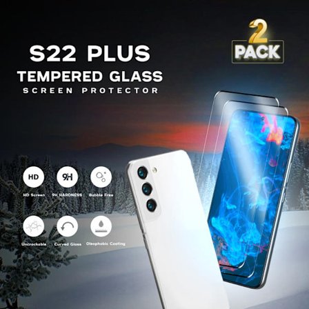 2-Pack SAMSUNG S22 PLUS Skærmbeskyttelse - Hærdet Glas 9H - Super kvalitet 3D