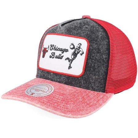 Mitchell & Ness - Chicago Bulls Hometown Black/Red A-Frame Trucker Trucker Red Cap - NBA @ Hatstore